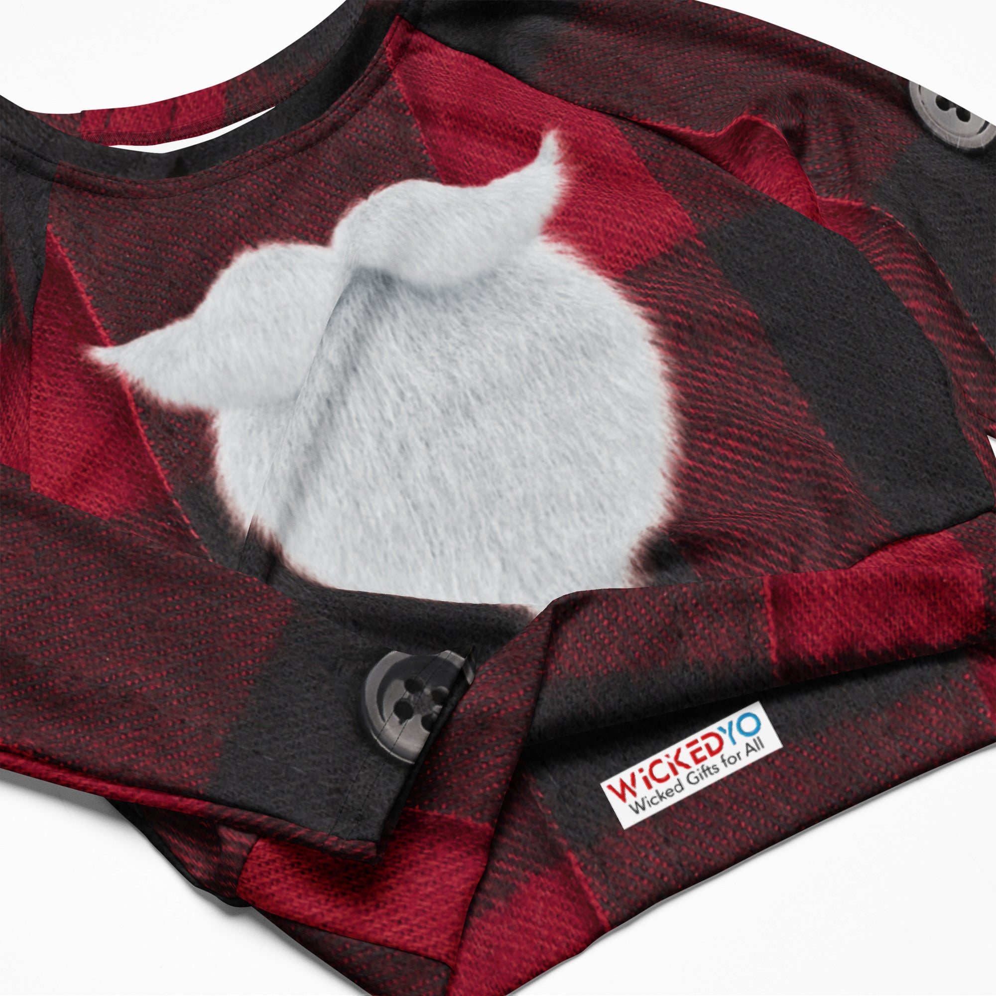 Girls' Christmas Cropped Top. Not-a-PJ Plaid Christmas Streetwear or Activewear. WickedYo.